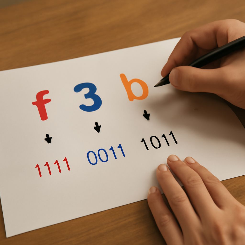 Binary to hexadecimal conversion process